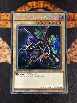 YUGIOH • RED EYES BLACK DRAGON • SECRET RARE • SBC1-ENF01 • 1st EDITION • NM - Image 1