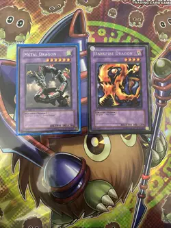 Yu-Gi-Oh Legend Of Blue Eyes LOB Metal Dragon & Darkfire Dragon 1st Edition - Image 1