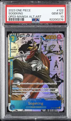2023 ONE PIECE OP03-PILLARS OF STRENGTH MANGA ALTERNATE ART #122 SOGEKING PSA 10 - Image 1
