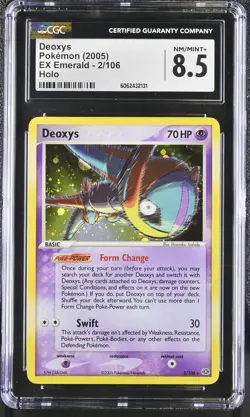 CGC 8.5 Deoxys 2005 EX Emerald 2/106 Holo Pokemon Card - Image 1