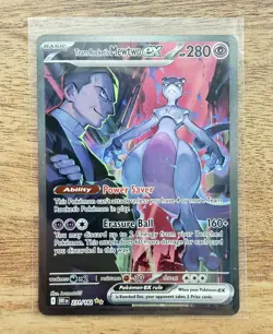 Pokemon TCG Destined Rivals Team Rockets Mewtwo EX Card 231/182 - Image 1