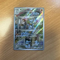 Machoke 177/165 Scarlet & Violet 151 Holo Rare Illustration Art SV Pokemon Card - Image 1