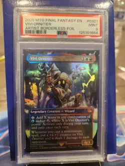 Vivi Ornitier Borderless Foil Card Final Fantasy MTG Magic the Gathering Psa 9 - Image 1