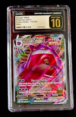 CGC PRISTINE 10 Gengar VMAX 2021 Fusion Strike 157/264 Ultra Rare Pokemon Card - Image 1