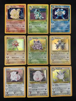 Vintage Holo Rare Pokemon Card Lot WOTC Base Set 2 Nidoking & Nidoqueen MP/HP - Image 1
