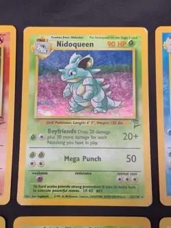 Vintage Holo Rare Pokemon Card Lot WOTC Base Set 2 Nidoking & Nidoqueen MP/HP - Image 3