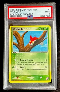 Pokemon Card Wurmple 2/5 Poke Card Creator Kids' WB ! Promo PSA 9 MINT - Image 1