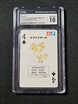 Moltres Pokemon Playing Cards Toyota Netz Deck - 4 Clubs CGC 10 - Image 1