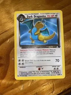 Pokemon Dark Dragonite TCG Card 22/82 Non-Holo Moderate to Heavy Play MP HP - Image 1