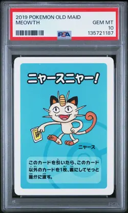 Meowth Old Maid 2019 Japanese Pokemon Card PSA 10 - Image 1
