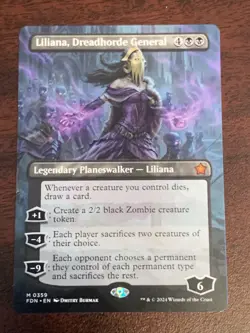 Liliana, Dreadhorde General (Borderless) [Foundations] Near Mint - Image 1