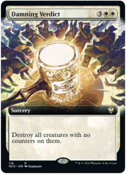 1x Damning Verdict Extended Art Streets of New Capenna: Commander NM MTG - Image 1