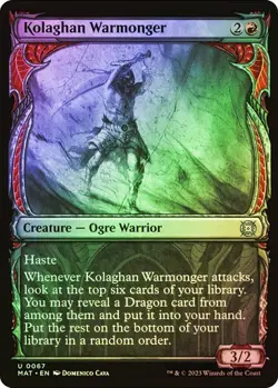 Kolaghan Warmonger (Showcase Foil) - MAT - Uncommon - MTG Magic Pack fresh - Image 1