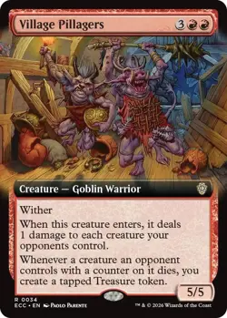 Village Pillagers (Extended Art) Commander: Lorwyn Eclipsed Regular - In Hand - Image 1