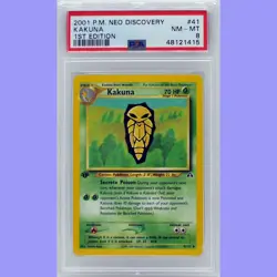 Pokemon 1st Edition Kakuna 41/75 Neo Discovery PSA 8 NM/Mint - Image 1