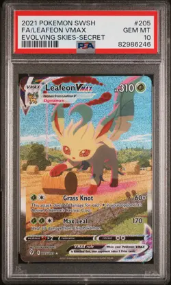 2021 POKEMON SWORD & SHIELD EVOLVING SKIES SECRET FULL ART/LEAFEON VMAX PSA 10 - Image 1