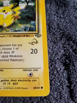 1999 Pokemon Jungle 1st Edition Pikachu 60/64 NM - Rare Gold W Stamp Promo WotC - Image 2