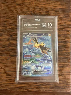 TAG 10 GEM MINT Zapdos Ex 202/165 SIR Special Illustration Rare Pokemon 151 SV - Image 1