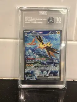 TAG 10 GEM MINT Zapdos Ex 202/165 SIR Special Illustration Rare Pokemon 151 SV - Image 3