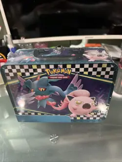 NEW-Pokemon TCG TYRANITAR & IRON VALIANT Collector Chest Tin Lunch Box - Sealed - Image 4