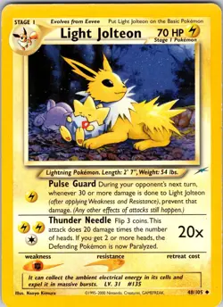 Light Jolteon 048/105 Neo Destiny Pokemon TCG MP - Image 1