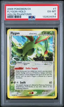 2006 POKEMON EX HOLON PHANTOMS #7 FLYGON-HOLO PSA 6 - Image 1