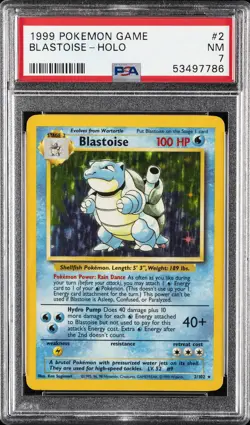 1999 POKEMON BASE SET UNLIMITED #2 BLASTOISE-HOLO PSA 7 - Image 1