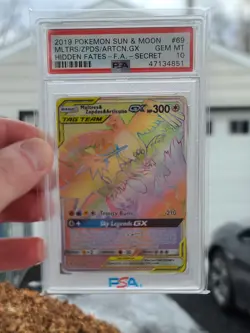 2019 Pokemon Sun & Moon Hidden Fates FA-Secret #69 MLTRS/ZPDS/ARTCN.GX PSA 10 - Image 1