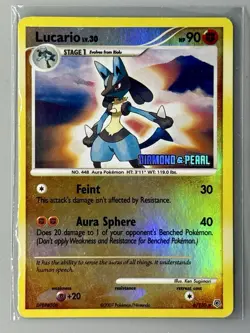 LUCARIO LV. 30 2007 POKEMON DIAMOND AND PEARL RARE HOLO STAMPED Q0915 - Image 1