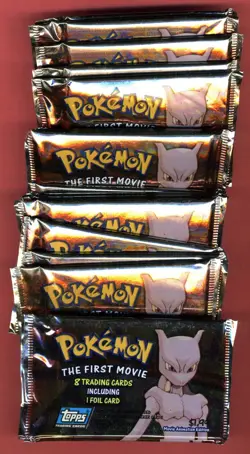 POKEMON CARDS, THE FIRST MOVIE, 17 SEALED PACKS, & ORIGINAL BOX + EXTRAS - Image 2