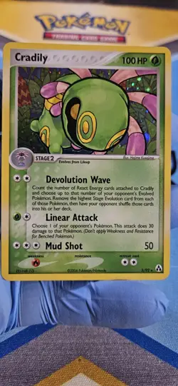 Pokemon Card Holo RARE Cradily 3/92 Ex Legend Maker Near Mint - Image 1