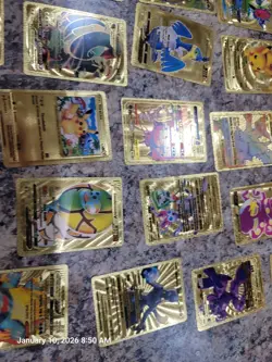 HUGE LOT 101 Metal Gold Foil Pokemon Cards - Image 4