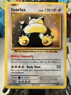 Snorlax XY179 XY Black Star Promo Holo Rare Pokemon Card LP/MP Back Dent - Image 1