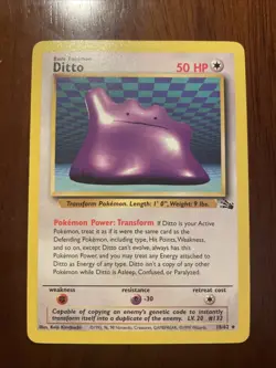 Pokemon TCG Ditto Fossil 18, Regular Unlimited Rare Card LP/MP - Image 1