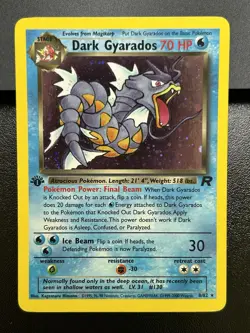 DARK GYARADOS Pokemon Card - WOTC - 1st Edition - Team Rocket - 8/82 HOLO NM (C) - Image 2