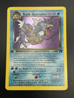 DARK GYARADOS Pokemon Card - WOTC - 1st Edition - Team Rocket - 8/82 HOLO NM (C) - Image 3