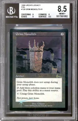 Magic MTG Urza's Legacy FOIL Grim Monolith BGS 8.5 (9, 8, 9, 8.5) NEAR MINT NM - Image 1