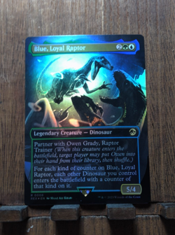 MTG Blue, Loyal Raptor (FOIL Borderless) Universes Beyond: Jurassic World Col.. - Image 2