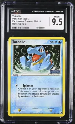 2005 Pokemon EX Unseen Forces Totodile Reverse Holo 78/115 CGC 9.5 #78/115 - Image 1