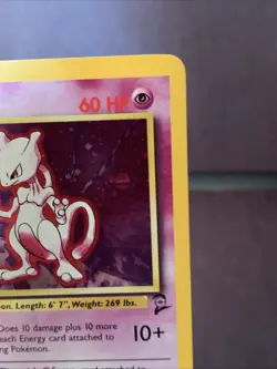 Pokemon TCG Mewtwo 10/130 Base Set 2 Holo Rare WOTC 2000 VTG SWIRL NM/LP - Image 4
