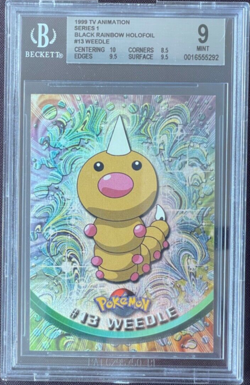 Pokemon 1999 Topps Animation Series 1 Weedle Rainbow Foli BGS Beckett 9 - Image 1