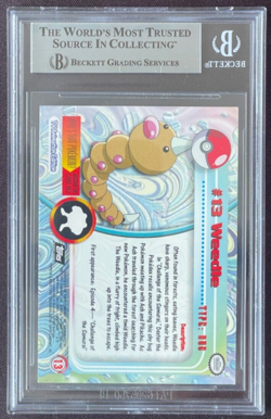 Pokemon 1999 Topps Animation Series 1 Weedle Rainbow Foli BGS Beckett 9 - Image 2