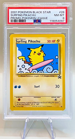 Pokemon Surfing Pikachu #28 - 2001 Black Star Promo - PSA 8 (NM-MT) Condition! - Image 1