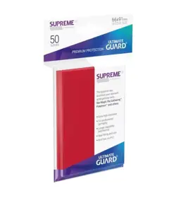 ultimate guard 50 sleeves rosse Standard red carte pokemon one piece dragon ball - Image 1