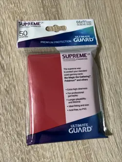 ultimate guard 50 sleeves rosse Standard red carte pokemon one piece dragon ball - Image 2