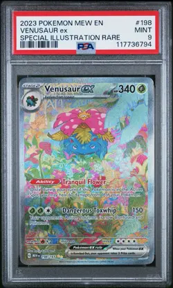 PSA 9 Venusaur ex SIR 151 Alt Art 198/165 Pokemon card 2023 Full Art MEW EN - Image 1