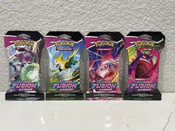 Pokemon Fusion Strike 4 Sleeved Booster Packs Art Set New Factory Sealed - Image 1