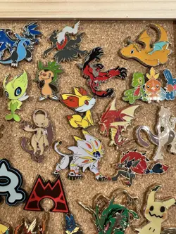 Lot of 47 DIFFERENT OFFICIAL POKEMON enamel pins 2014-2019 w CORKBOARD AND BACKS - Image 3