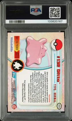 2000 Topps Pokemon TV Animation Series 3 #132 Ditto Animation Series 3 PSA 8.. - Image 2