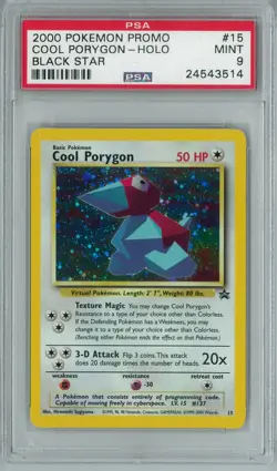 Pokemon WOTC Black Star Promo Cool Porygon 15 PSA 9 - Image 1